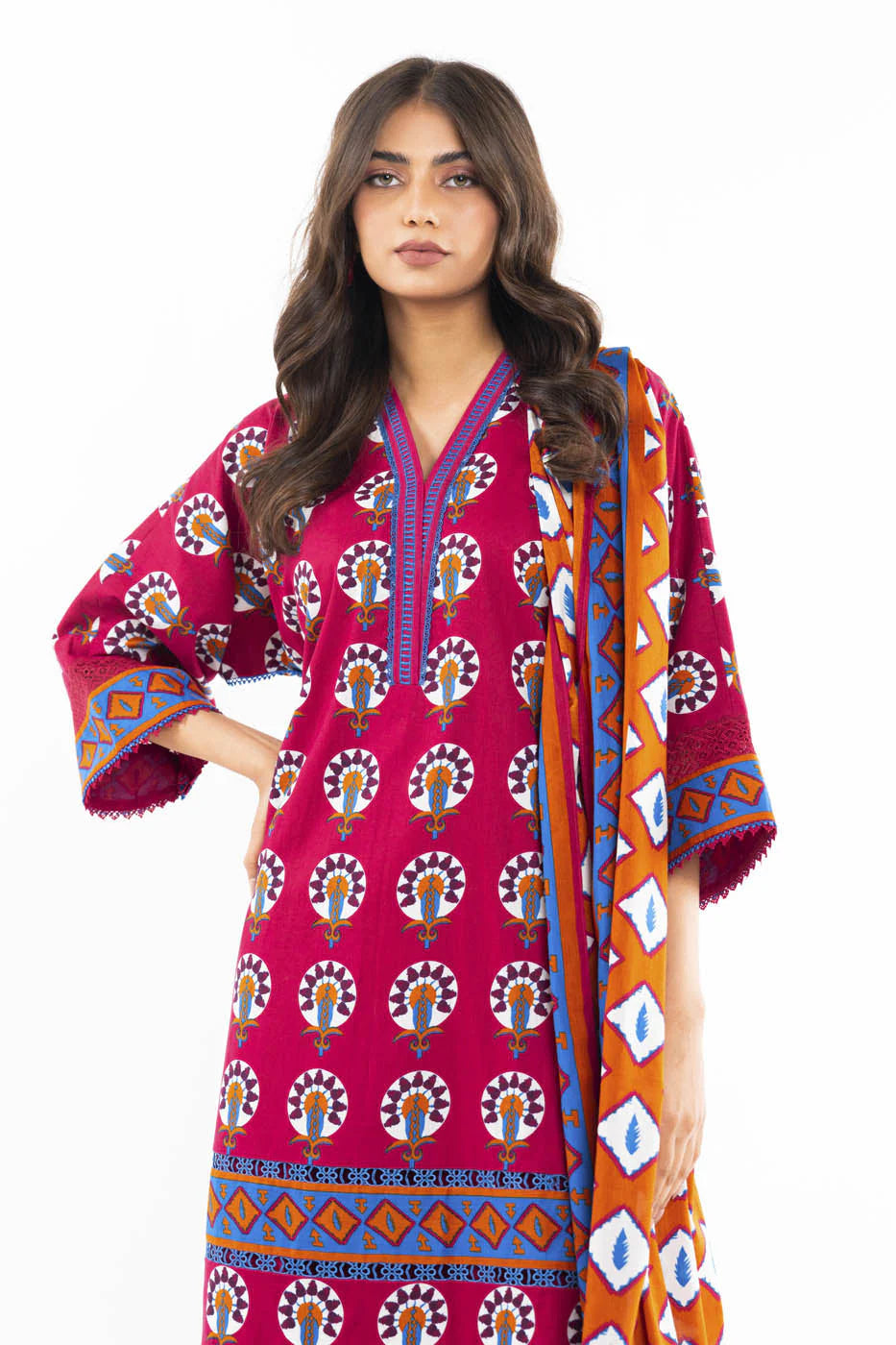 Alkaram | Unstitched 3 Pc Printed Lawn Suit With Lawn Dupatta