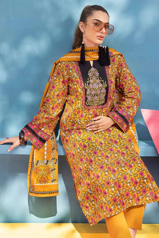Gul Ahmed | 2PC Embroidered Printed Lawn Unstitched Suit