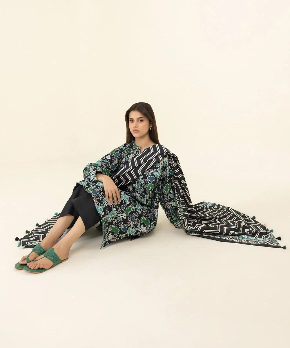 SAPPHIRE | UNSTITCHED 2 PIECE PRINTED KHADDAR SUIT
