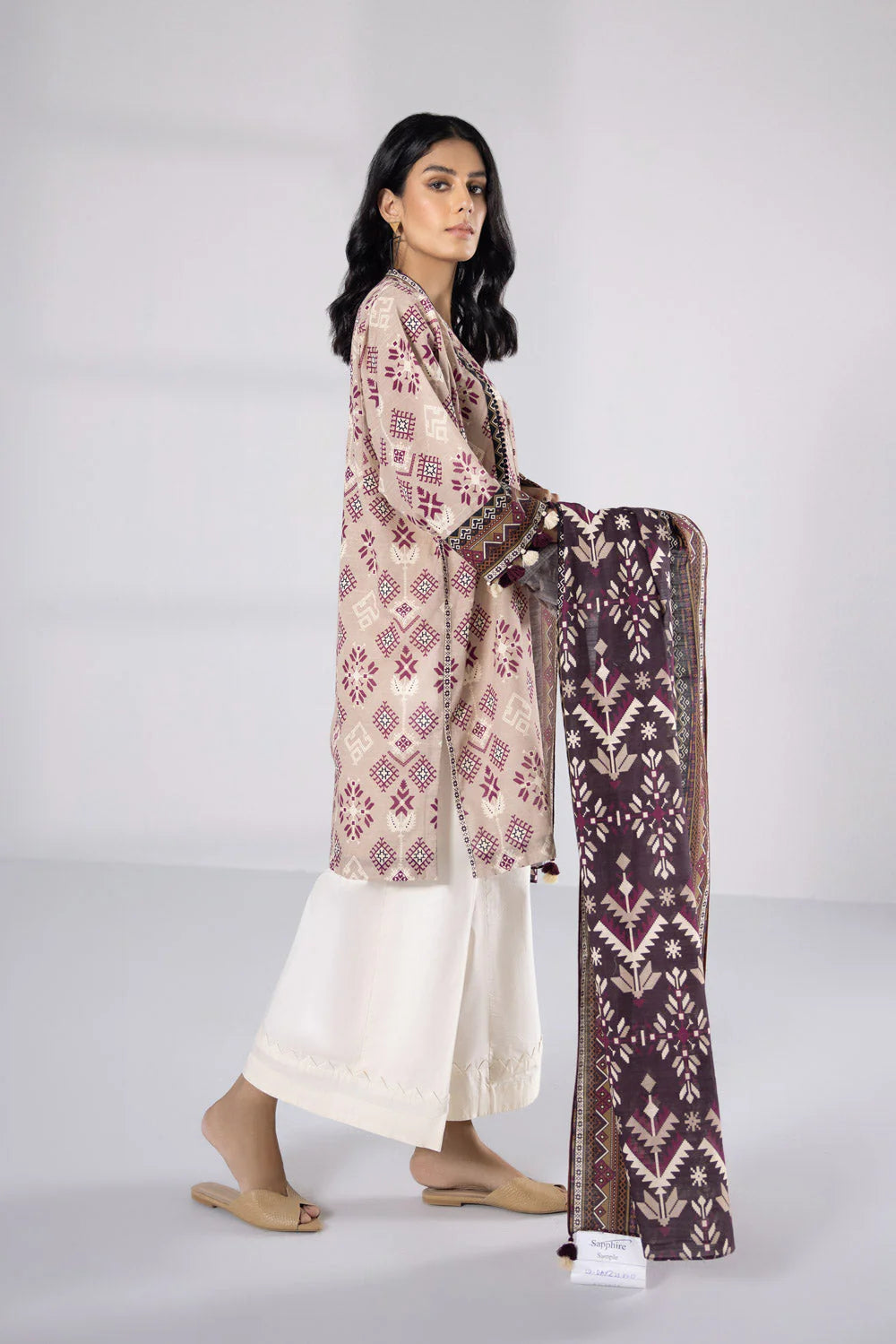 SAPPHIRE | UNSTITCHED 2 PIECE PRINTED KHADDAR SUIT