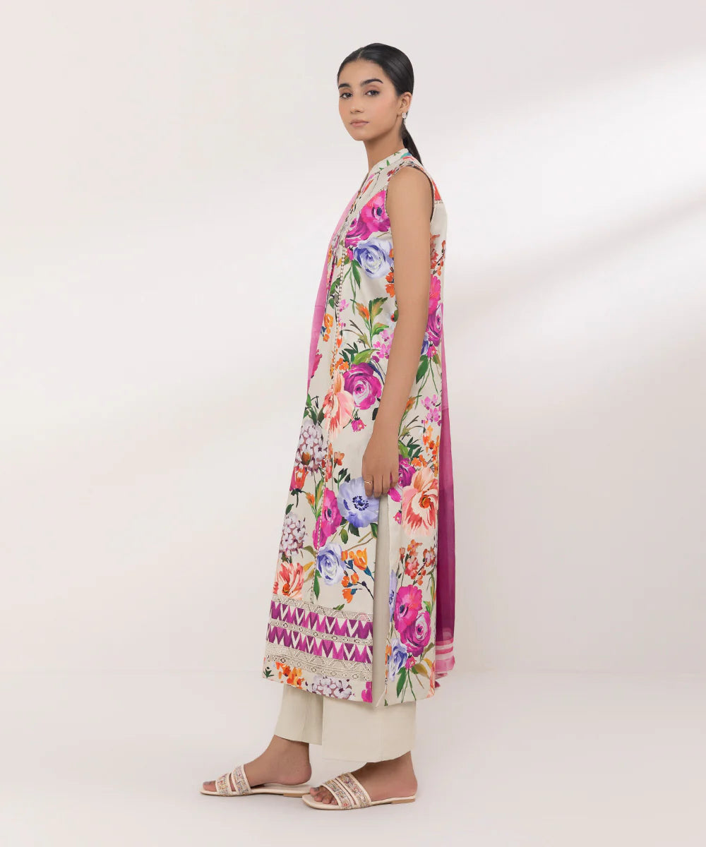 SAPPHIRE | UNSTITCHED 2 PIECE PRINTED COTTON SUIT