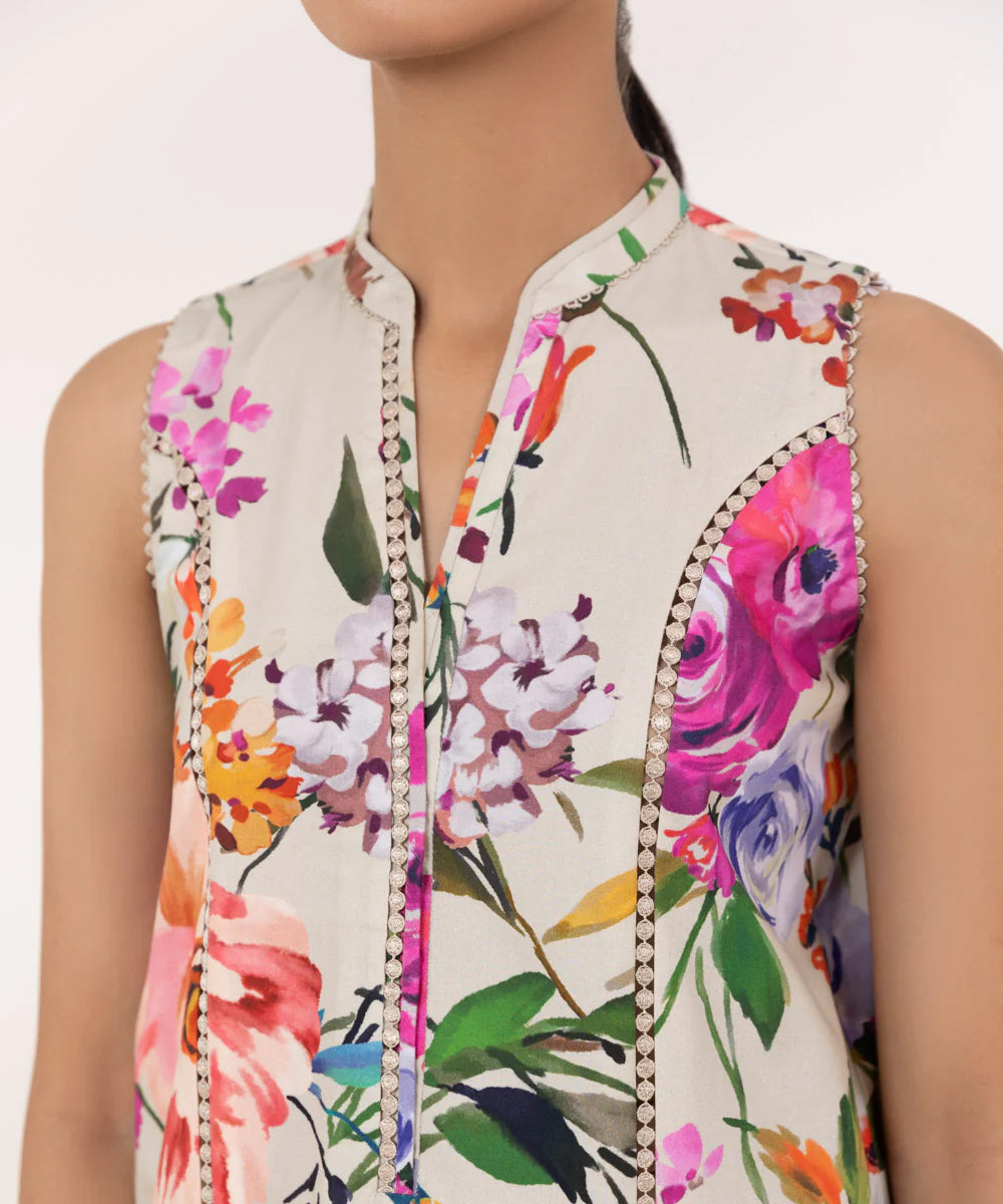 SAPPHIRE | UNSTITCHED 2 PIECE PRINTED COTTON SUIT