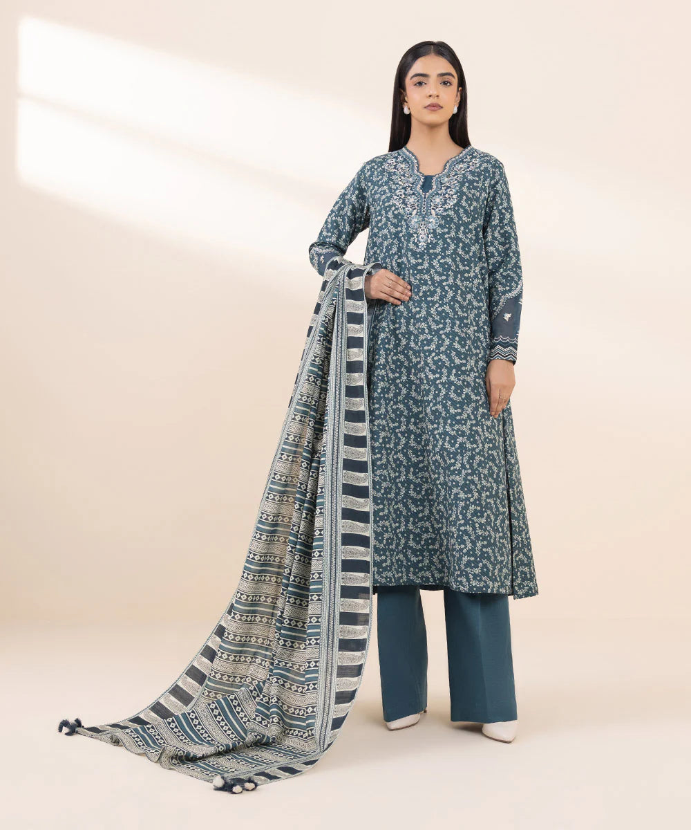 SAPPHIRE | UNSTITCHED 2 PIECE EMBROIDERED LIGHT KHADDAR SUIT