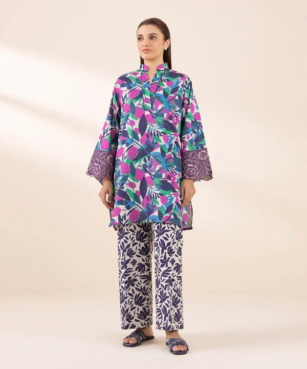 SAPPHIRE | UNSTITCHED 2 PIECE EMBROIDERED LAWN SUIT