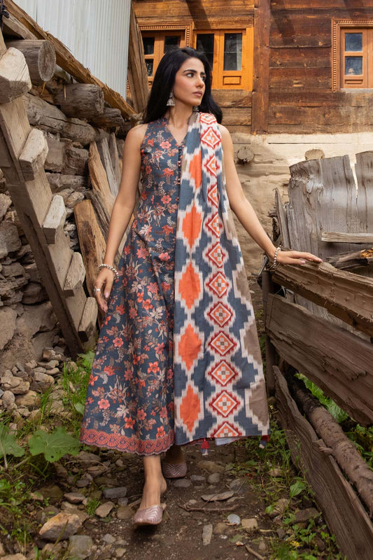 SAPPHIRE | UNSTITCHED 3 PIECE PRINTED KHADDAR SUIT