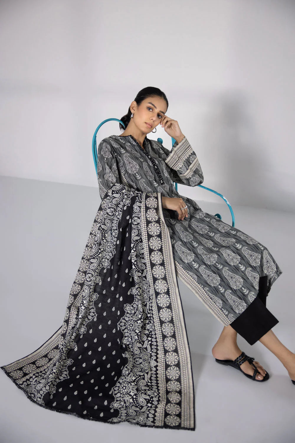 SAPPHIRE | UNSTITCHED 2 PIECE PRINTED KHADDAR SUIT