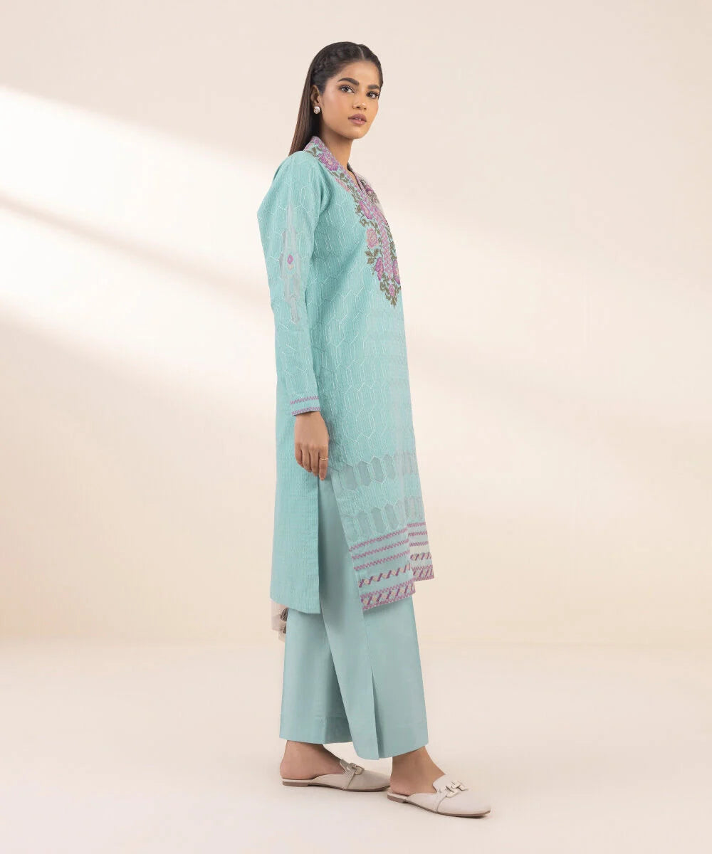 SAPPHIRE | UNSTITCHED 3 PIECE EMBROIDERED DOBBY SUIT