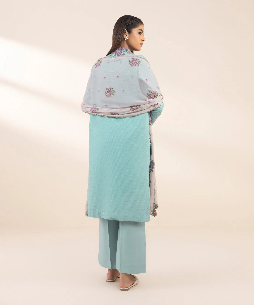 SAPPHIRE | UNSTITCHED 3 PIECE EMBROIDERED DOBBY SUIT
