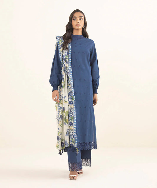 SAPPHIRE | UNSTITCHED 2 PIECE EMBROIDERED CAMBRIC SUIT
