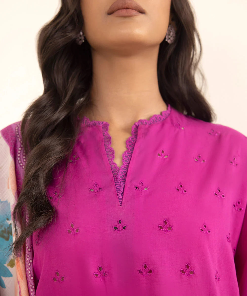 SAPPHIRE | UNSTITCHED 2 PIECE EMBROIDERED CAMBRIC SUIT