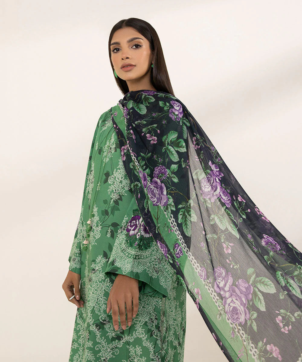SAPPHIRE | UNSTITCHED 3 PIECE EMBROIDERED LAWN SUIT