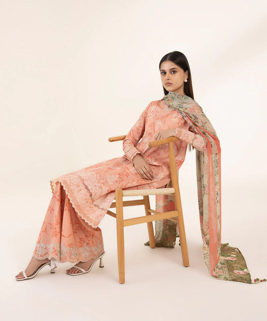SAPPHIRE | UNSTITCHED 3 PIECE EMBROIDERED LAWN SUIT