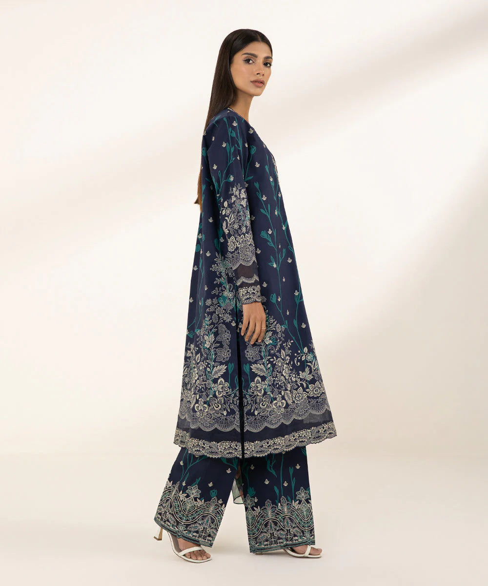 SAPPHIRE | UNSTITCHED 3 PIECE EMBROIDERED LAWN SUIT