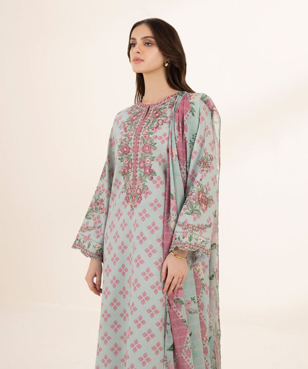 SAPPHIRE | UNSTITCHED 3 PIECE EMBROIDERED LAWN SUIT