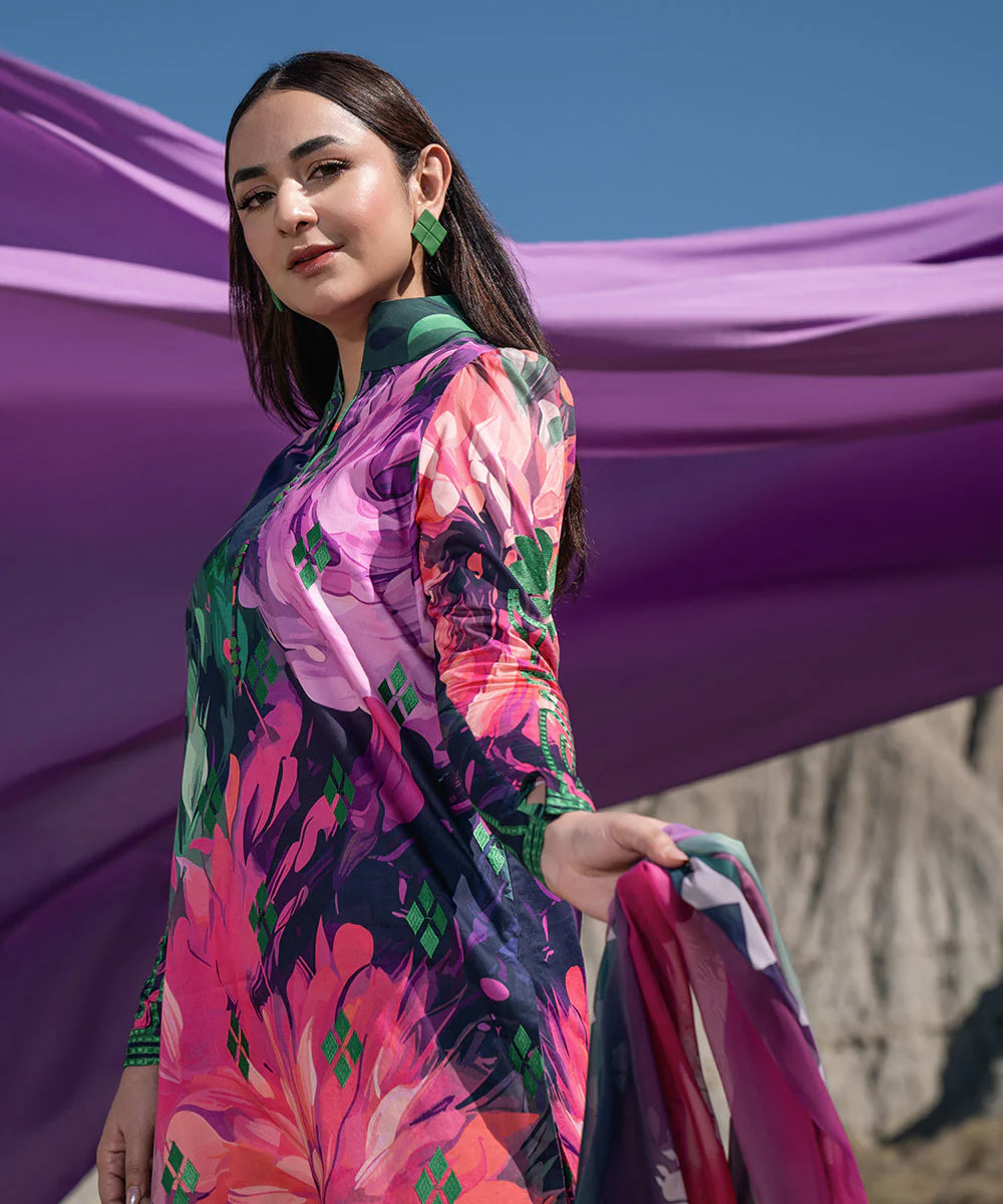 SAPPHIRE | UNSTITCHED 3 PIECE EMBROIDERED LAWN SUIT