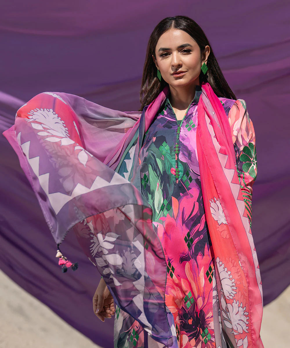 SAPPHIRE | UNSTITCHED 3 PIECE EMBROIDERED LAWN SUIT
