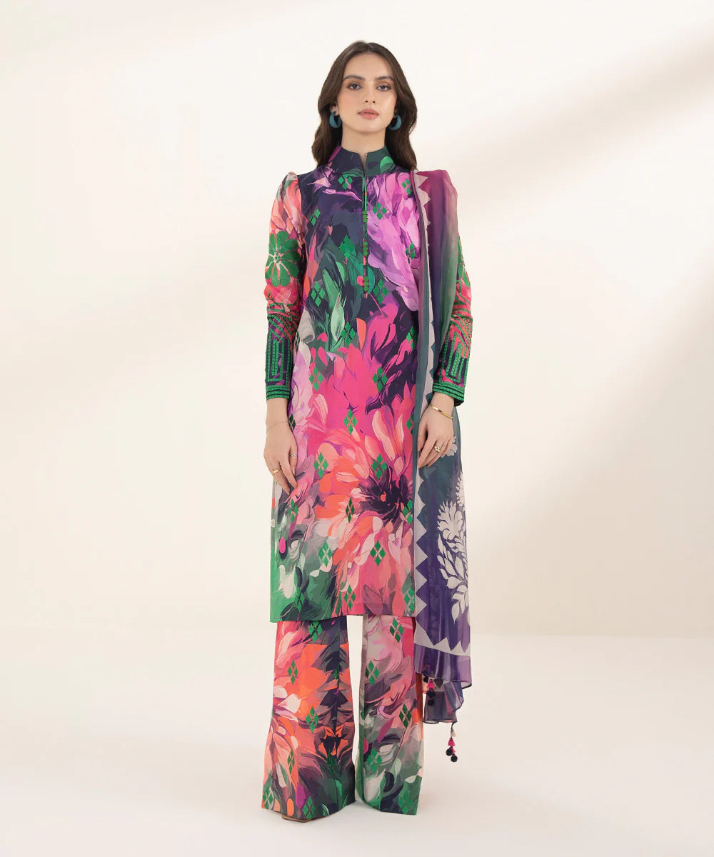 SAPPHIRE | UNSTITCHED 3 PIECE EMBROIDERED LAWN SUIT