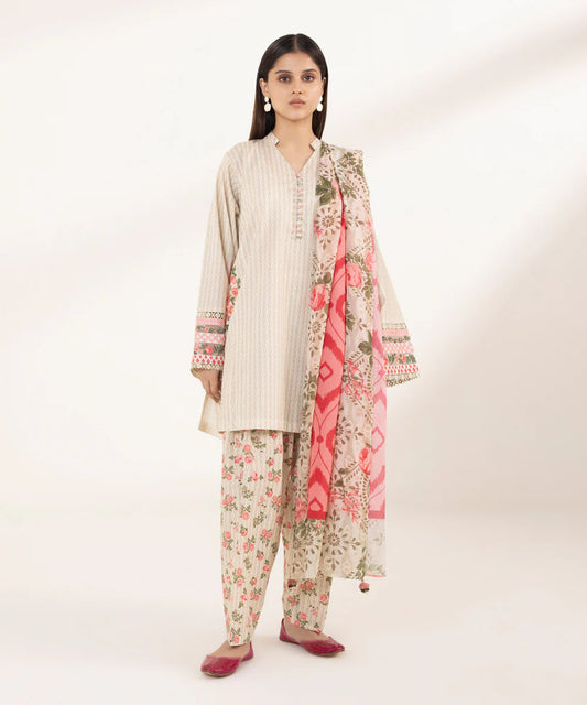SAPPHIRE | UNSTITCHED 3 PIECE PRINTED EMBROIDERED LAWN SUIT