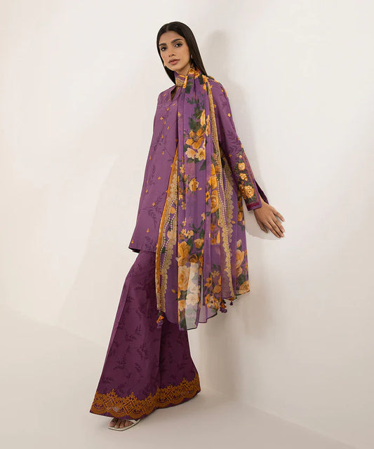 SAPPHIRE | UNSTITCHED 3 PIECE EMBROIDERED LAWN SUIT