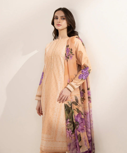 SAPPHIRE | UNSTITCHED 3 PIECE EMBROIDERED LAWN SUIT