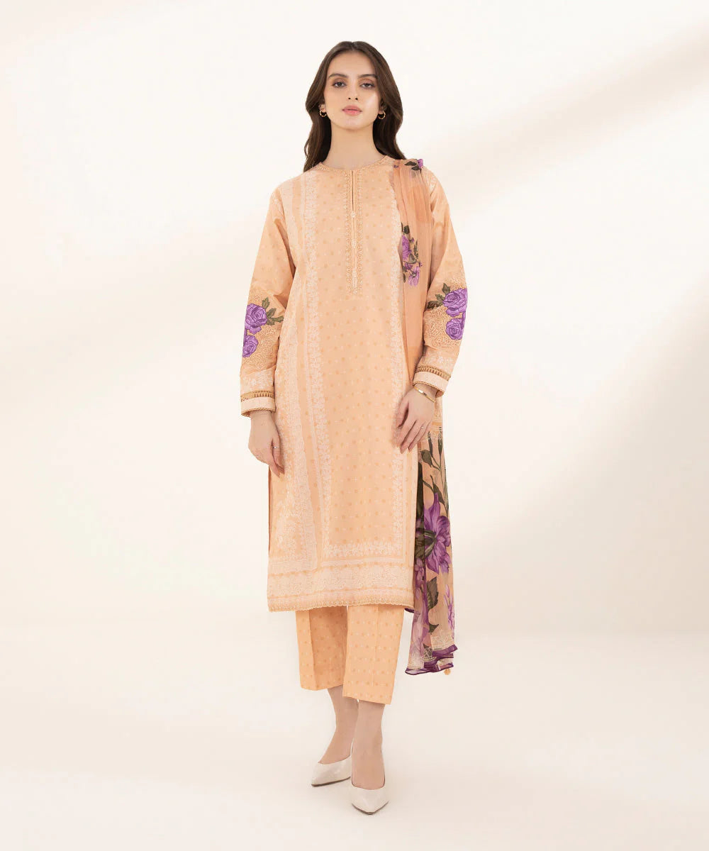 SAPPHIRE | UNSTITCHED 3 PIECE EMBROIDERED LAWN SUIT