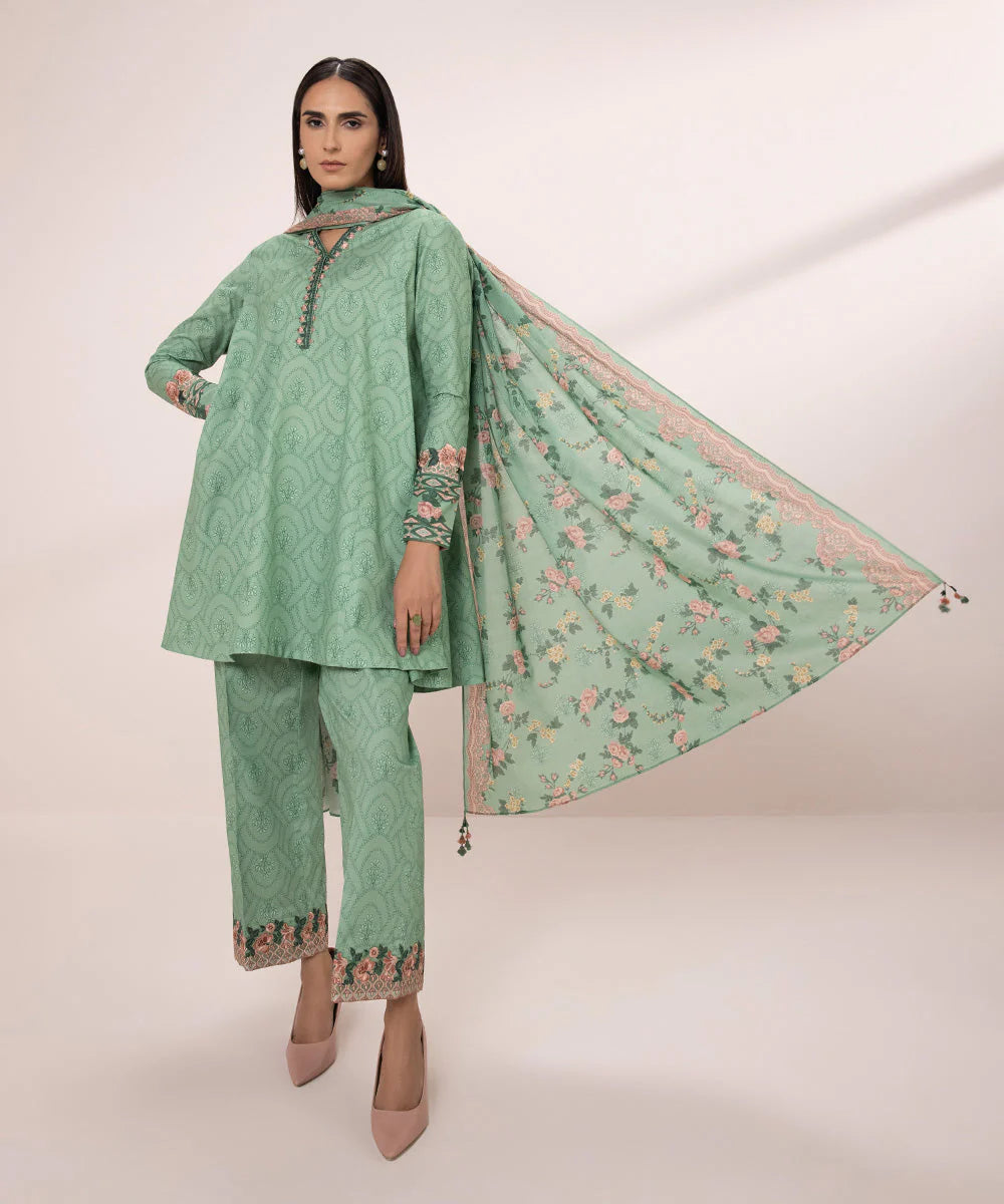 SAPPHIRE | UNSTITCHED 2 PIECE EMBROIDERED CAMBRIC SUIT