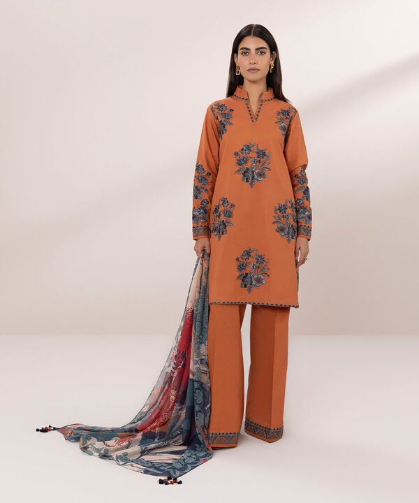 SAPPHIRE | UNSTITCHED 3 PIECE EMBROIDERED LAWN SUIT
