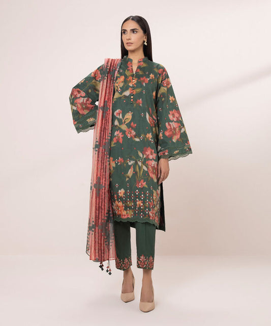 SAPPHIRE | UNSTITCHED 3 PIECE EMBROIDERED LAWN SUIT