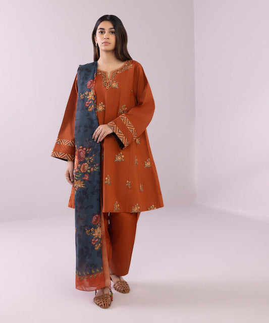 SAPPHIRE | UNSTITCHED 2 PIECE EMBROIDERED CAMBRIC SUIT