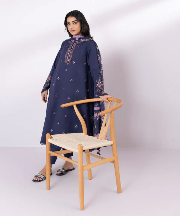 SAPPHIRE | UNSTITCHED 3 PIECE EMBROIDERED CAMBRIC SUIT