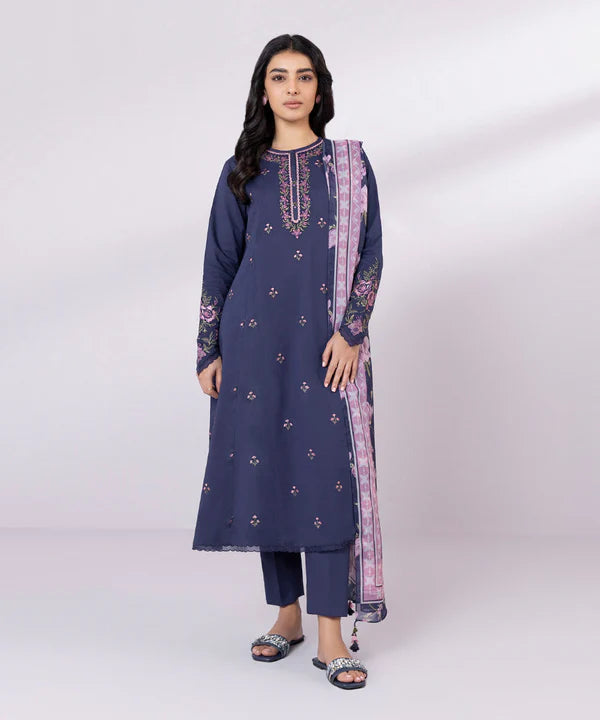 SAPPHIRE | UNSTITCHED 3 PIECE EMBROIDERED CAMBRIC SUIT