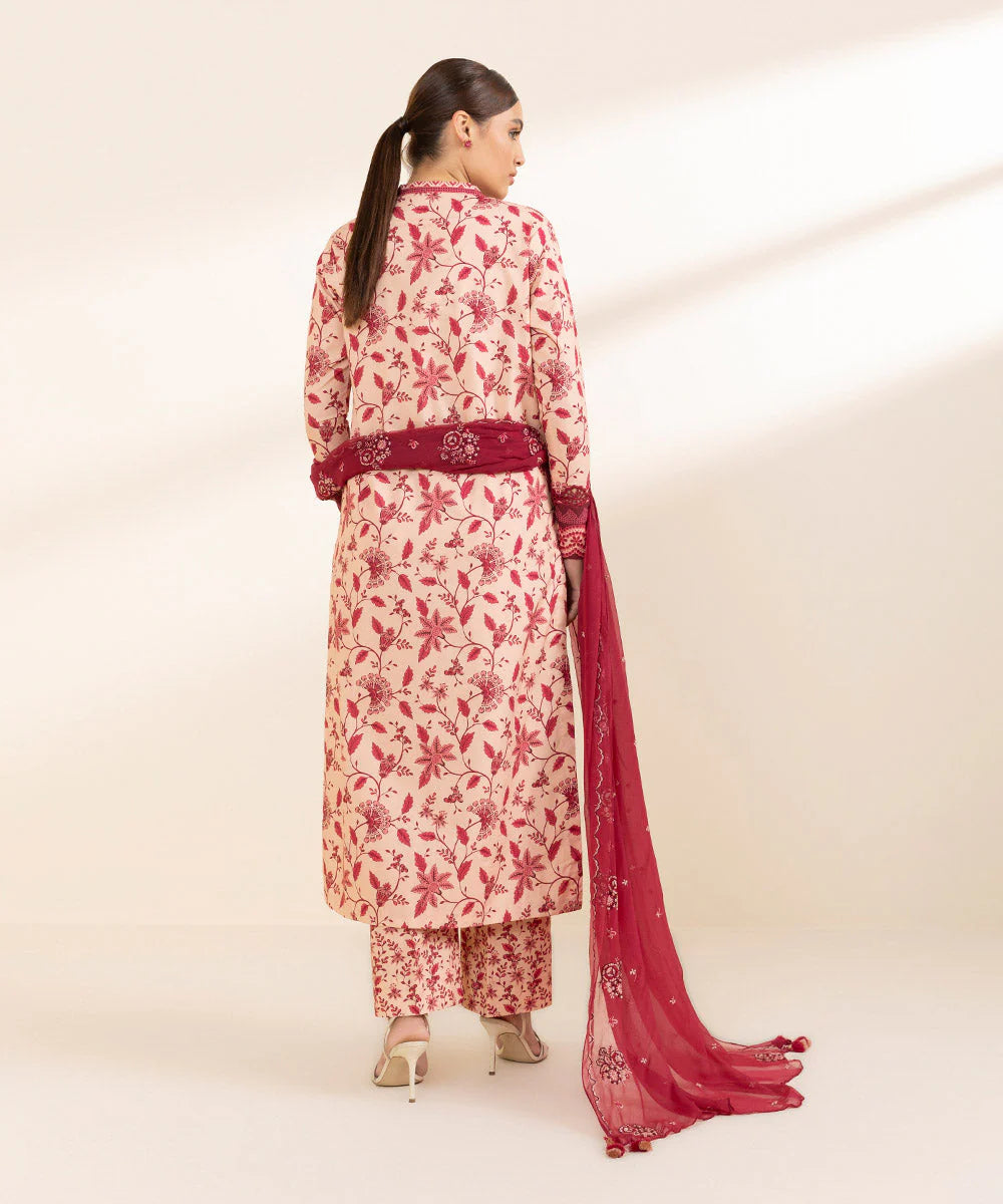 SAPPHIRE | UNSTITCHED 3 PIECE EMBROIDERED COTTON SUIT