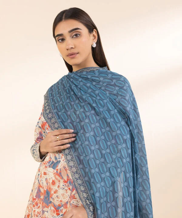 SAPPHIRE | UNSTITCHED 3 PIECE EMBROIDERED LAWN SUIT
