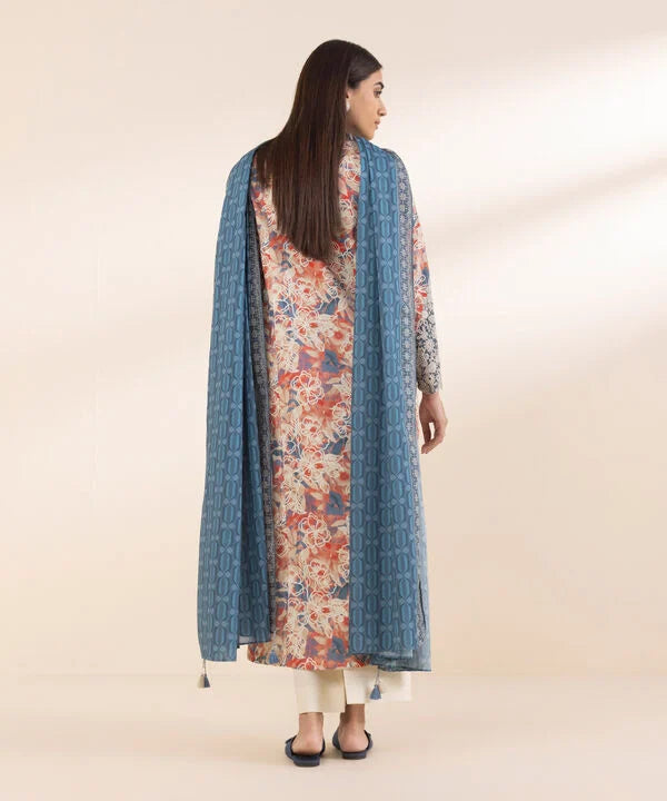 SAPPHIRE | UNSTITCHED 3 PIECE EMBROIDERED LAWN SUIT