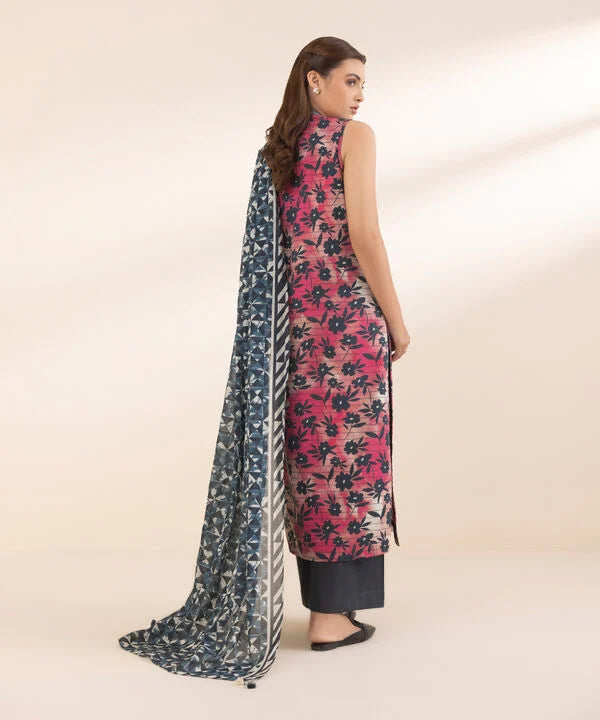 SAPPHIRE | UNSTITCHED 3 PIECE EMBROIDERED COTTON SUIT