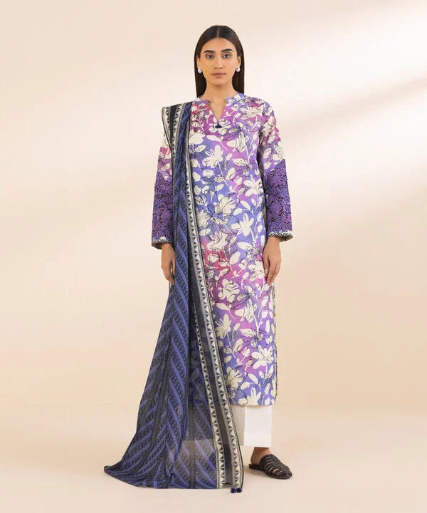SAPPHIRE | UNSTITCHED 3 PIECE EMBROIDERED COTTON SUIT
