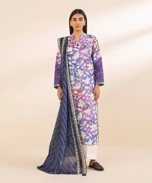 SAPPHIRE | UNSTITCHED 3 PIECE EMBROIDERED COTTON SUIT