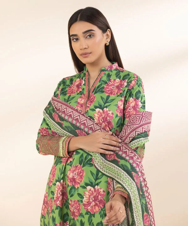 SAPPHIRE | UNSTITCHED 3 PIECE EMBROIDERED COTTON SUIT