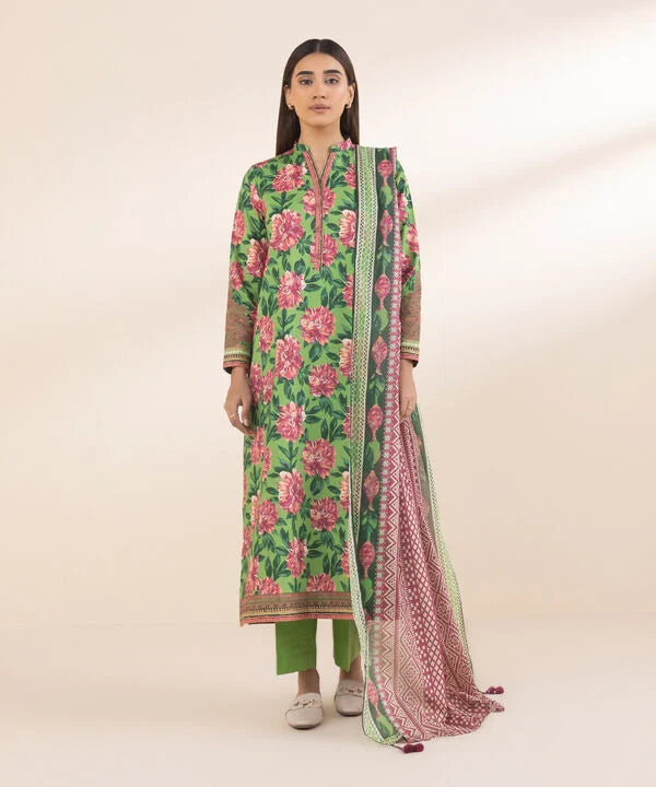 SAPPHIRE | UNSTITCHED 3 PIECE EMBROIDERED COTTON SUIT