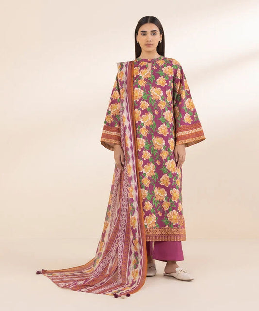 SAPPHIRE | UNSTITCHED 3 PIECE EMBROIDERED COTTON SUIT