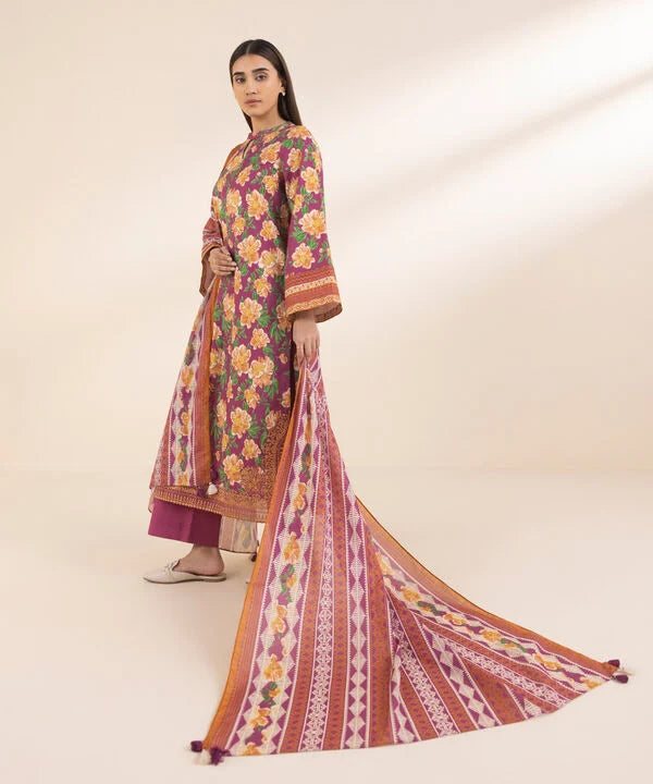 SAPPHIRE | UNSTITCHED 3 PIECE EMBROIDERED COTTON SUIT