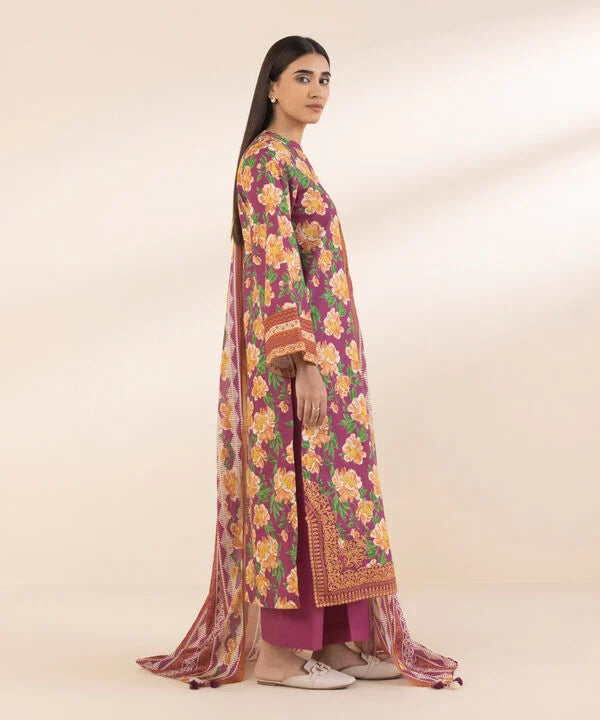 SAPPHIRE | UNSTITCHED 3 PIECE EMBROIDERED COTTON SUIT