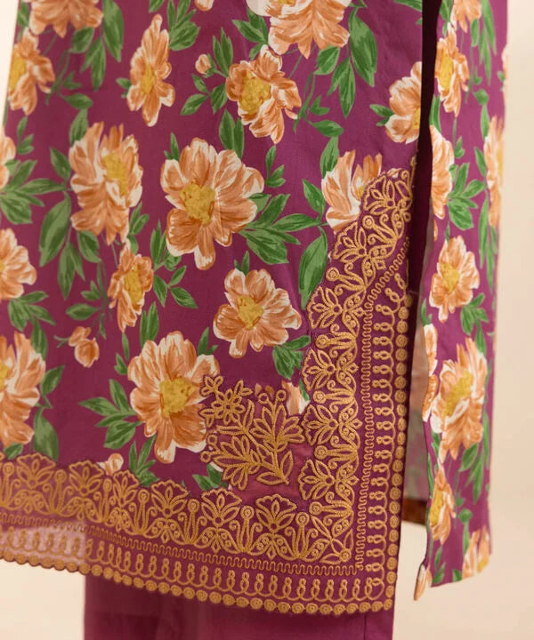 SAPPHIRE | UNSTITCHED 3 PIECE EMBROIDERED COTTON SUIT
