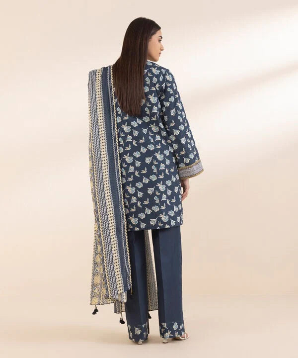 SAPPHIRE | UNSTITCHED 3 PIECE EMBROIDERED COTTON SUIT