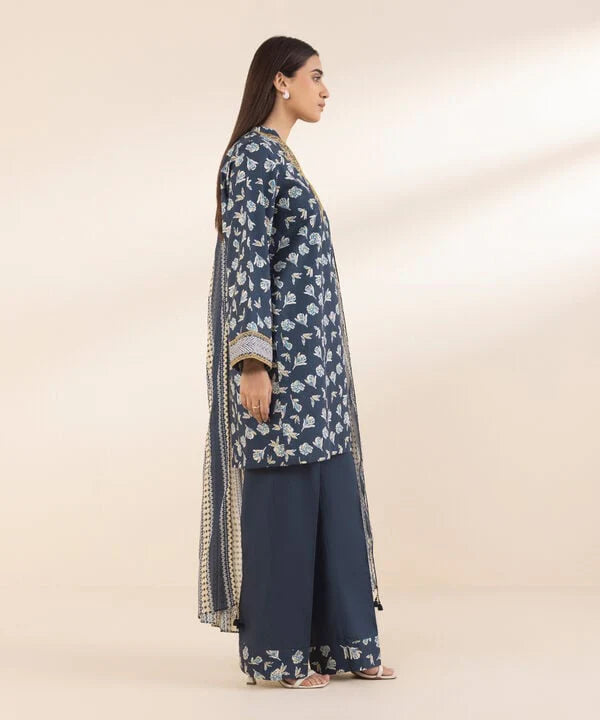 SAPPHIRE | UNSTITCHED 3 PIECE EMBROIDERED COTTON SUIT