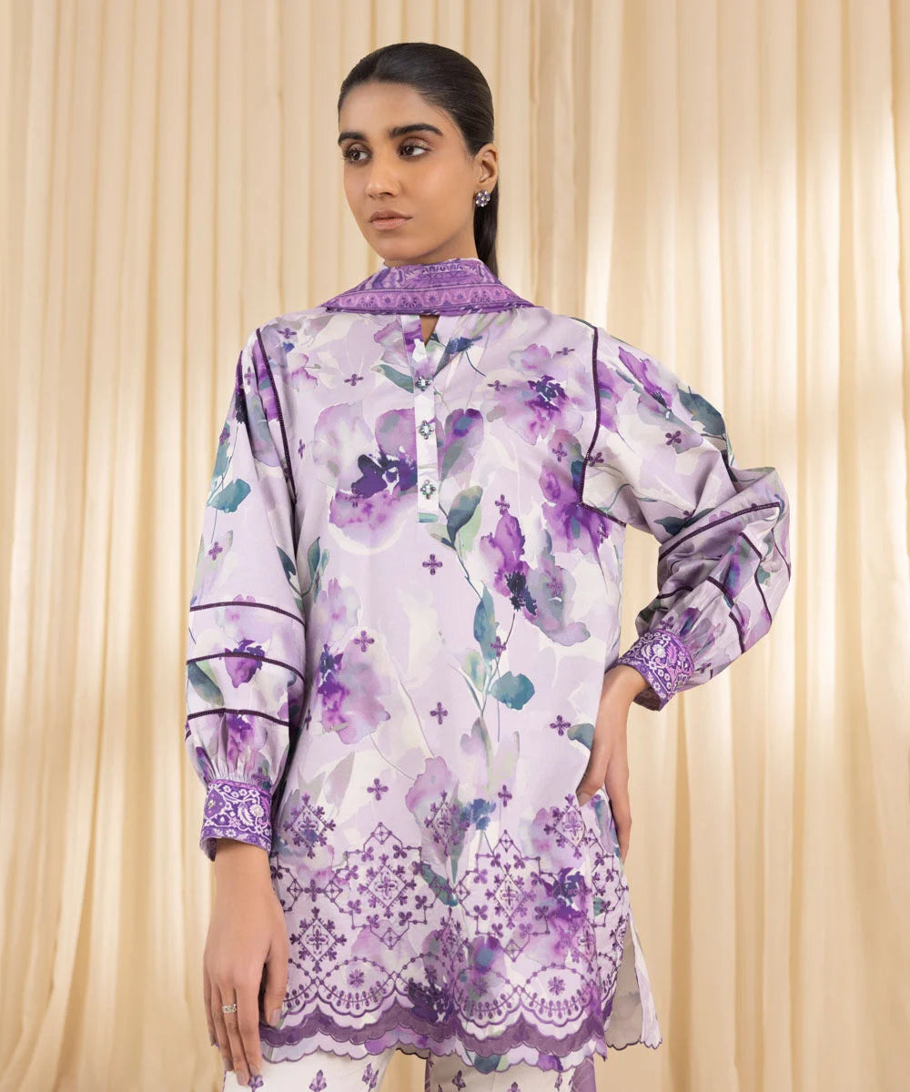 SAPPHIRE | UNSTITCHED 3 PIECE EMBROIDERED LAWN SUIT