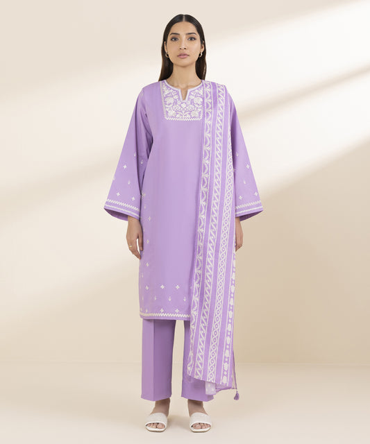 SAPPHIRE | UNSTITCHED 3 PIECE EMBROIDERED LAWN SUIT