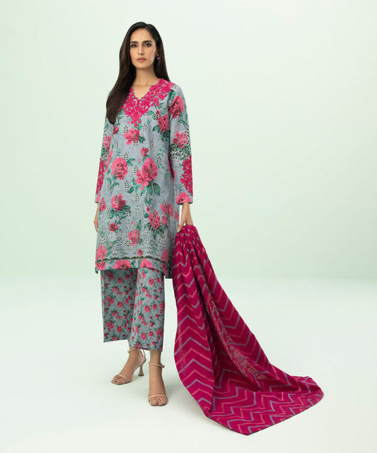 SAPPHIRE | UNSTITCHED 3 PIECE EMBROIDERED KHADDAR SUIT