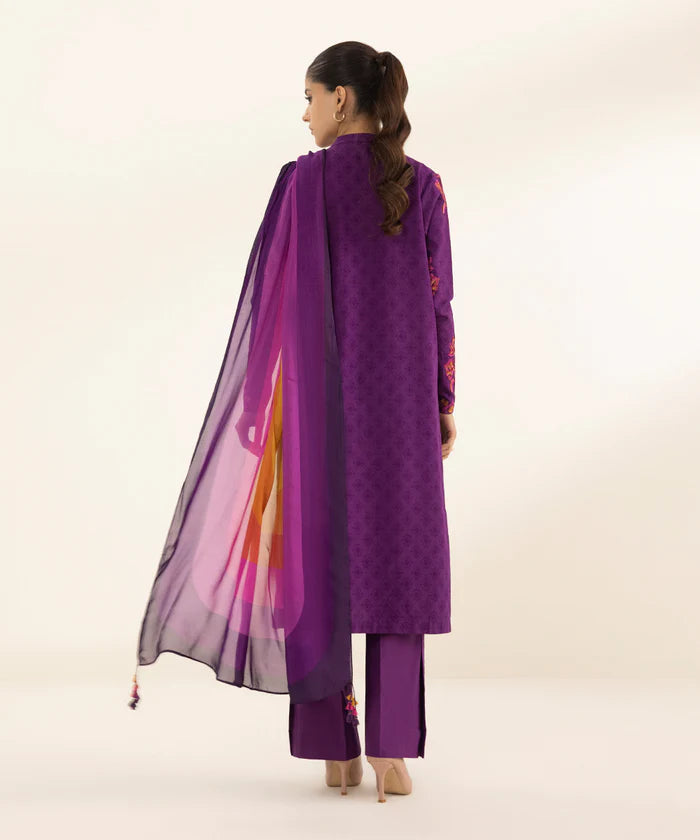 SAPPHIRE | UNSTITCHED 3 PIECE EMBROIDERED JACQUARD SUIT
