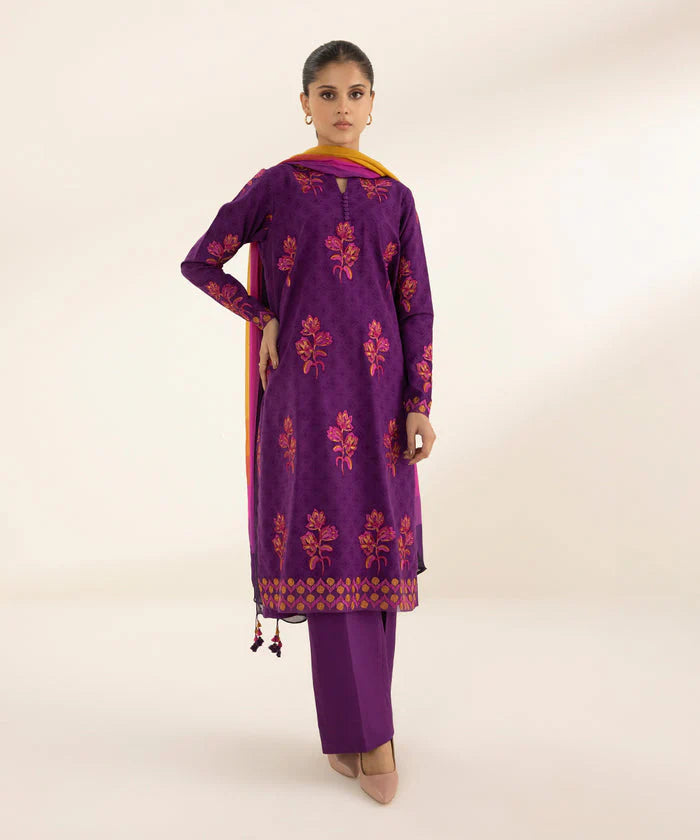 SAPPHIRE | UNSTITCHED 3 PIECE EMBROIDERED JACQUARD SUIT